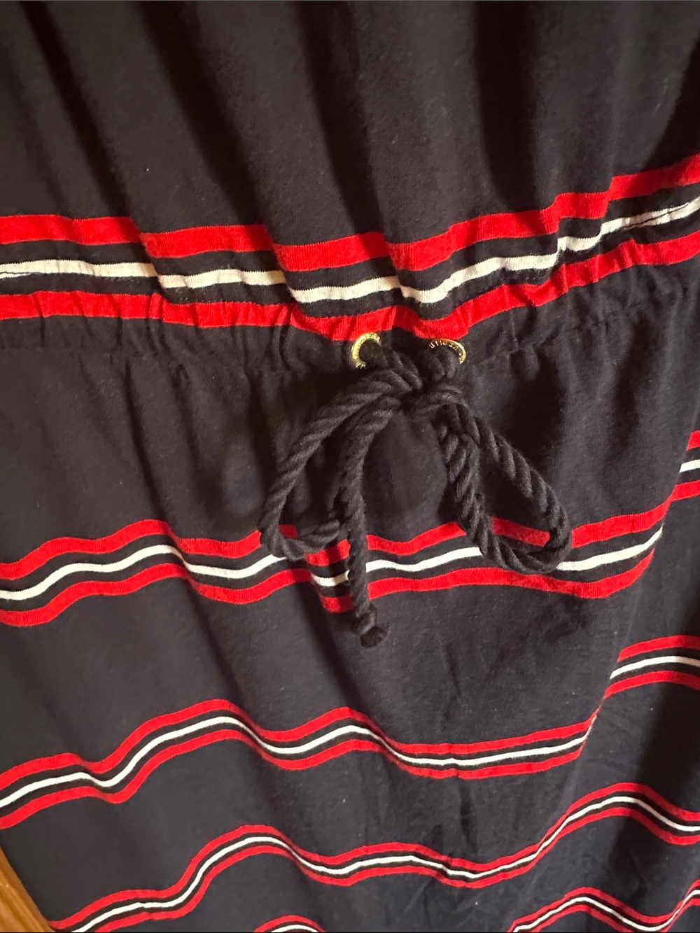 Tommy Hilfiger Strapless Navy/Red/White Stripe Maxi Dress, size Large - Picture 3 of 7